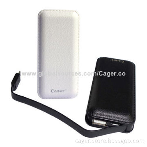 5,200mAh Power Bank, Built-in USB Cable with CE and RoHS Marks
